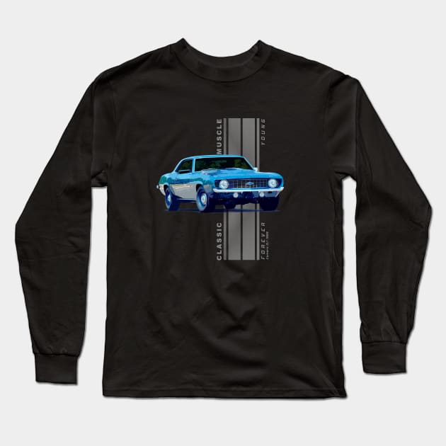 Camaro ZL1 Classic American Muscle Cars Vintage Long Sleeve T-Shirt by Jose Luiz Filho